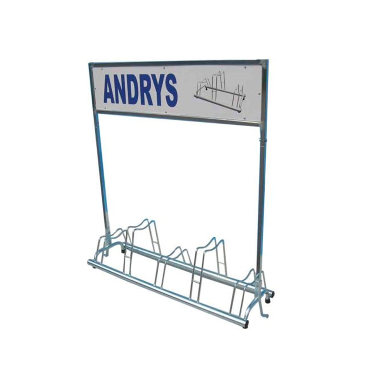 Bike Rack 5 Spaces with Advertising Sign for Disc Brakes - Andrys