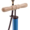 Pompa acciaio blu manico legno 401